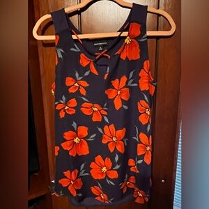 Fortune-Ivy Sleeveless blouse Red Floral Design